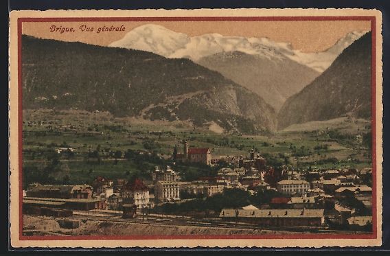 Cartoline postali: Brigue, Generalansicht mit dem Bahnhof i – Usato da Berlin venduto da bartko-reher