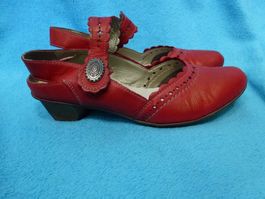 RIEKER SANDALEN ECHTLEDER ROT GR 39 NEU UNGETRAGEN KLETT