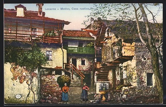 Cartoline postali: AK Locarno, Casa rustica, 1918 – Usato da Berlin venduto da bartko-reher