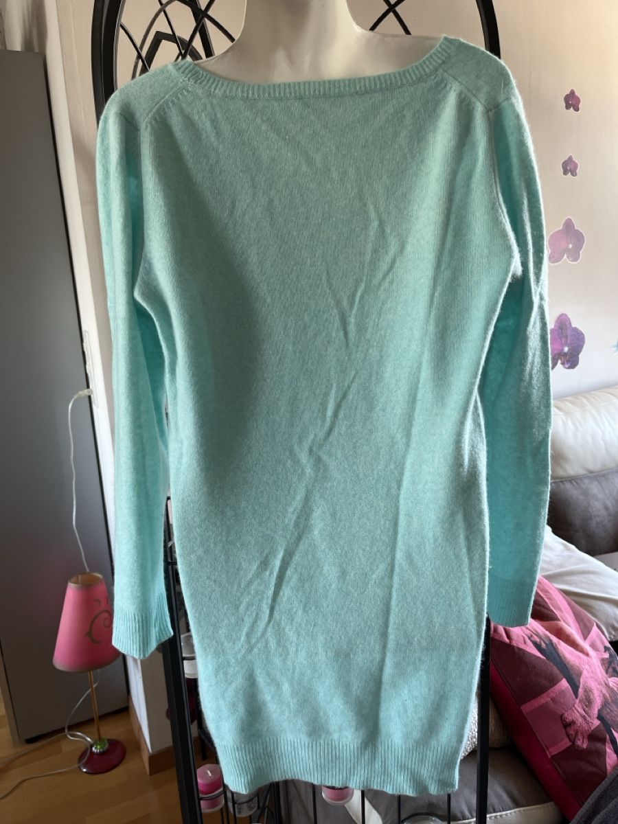 Maglioni & Felpe: Pull  long en cachemire Inam bleu turquoise chiné, taille S/ – Usato da Genève venduto da Libellule477 1