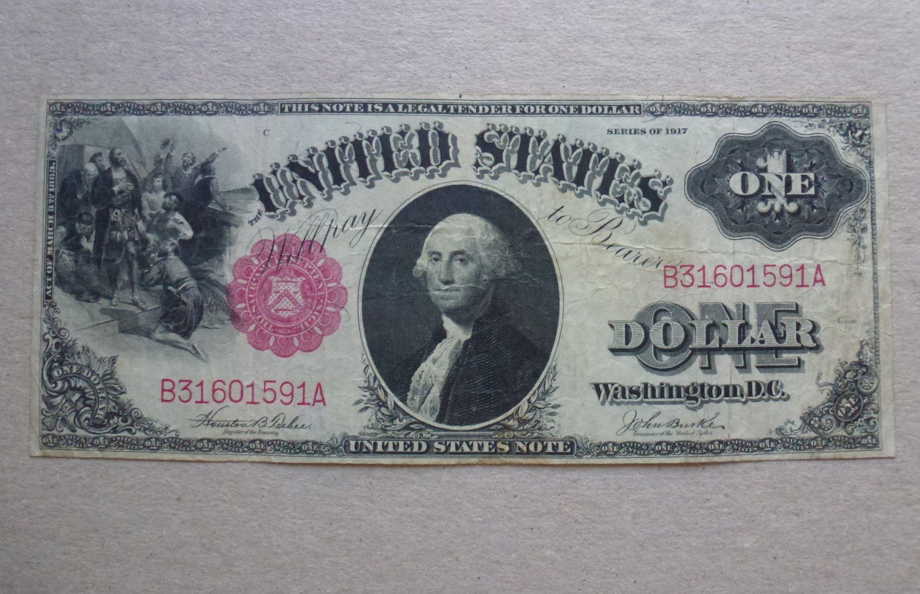 Banknoten: USA ++ 1 Dollar 1917 – Gebraucht aus Walkringen von Casablanca777
