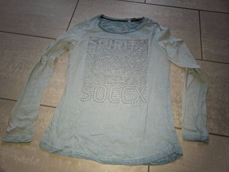 Langarm Shirt von SOCCX hellblau Gr. S 36 Neu