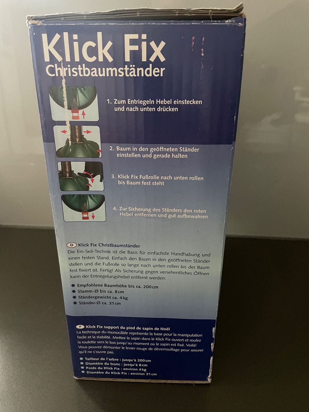 Pieds de sapin de Noël: Klick Fix Christbaumständer mit Ein-Seil-Technik gebraucht – D'occasion à Winkel par Kade50 2