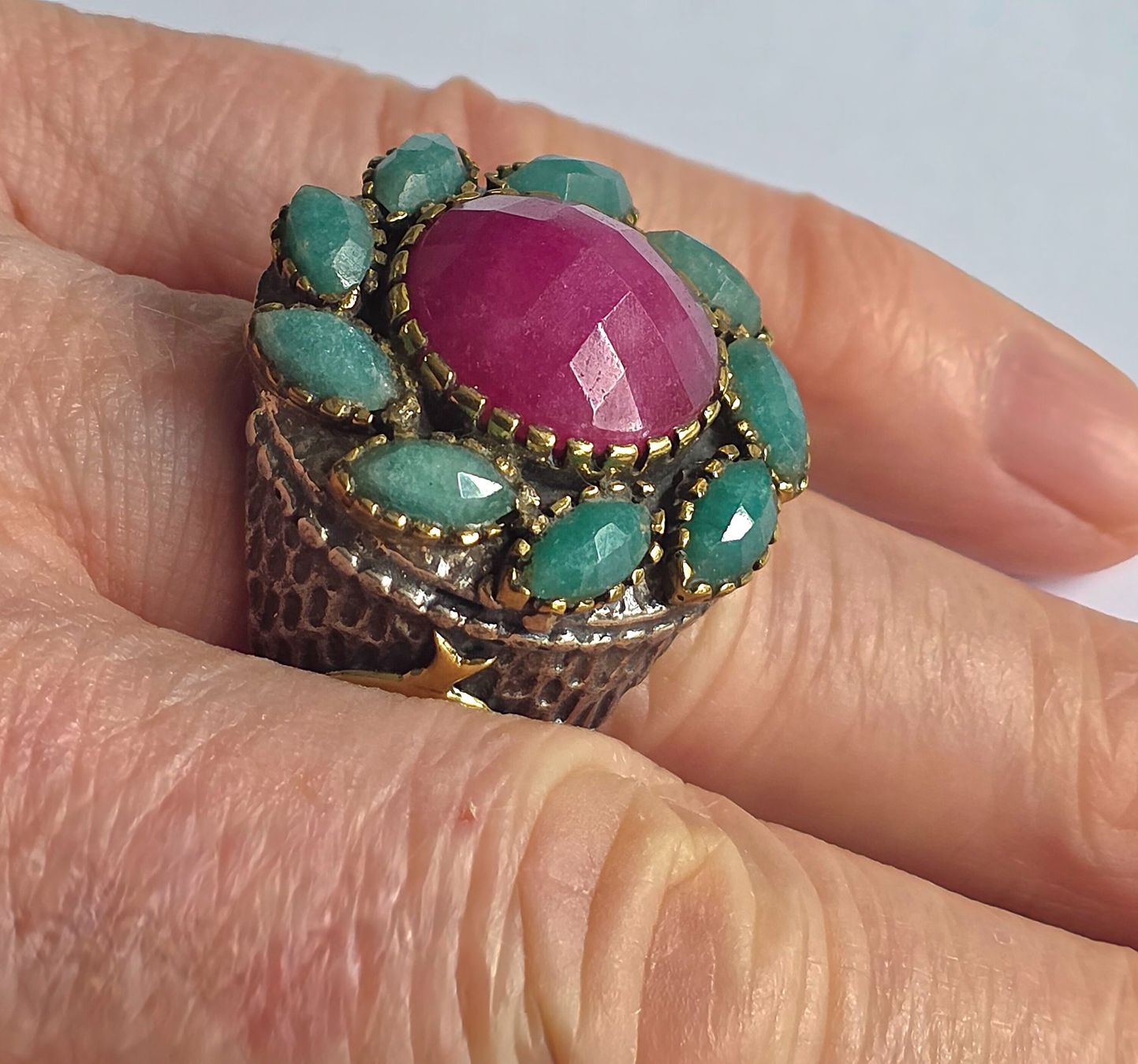Bagues: Rubin Smaragd Fingerring – Neuf (Voir description) à Zürich par adriben 4