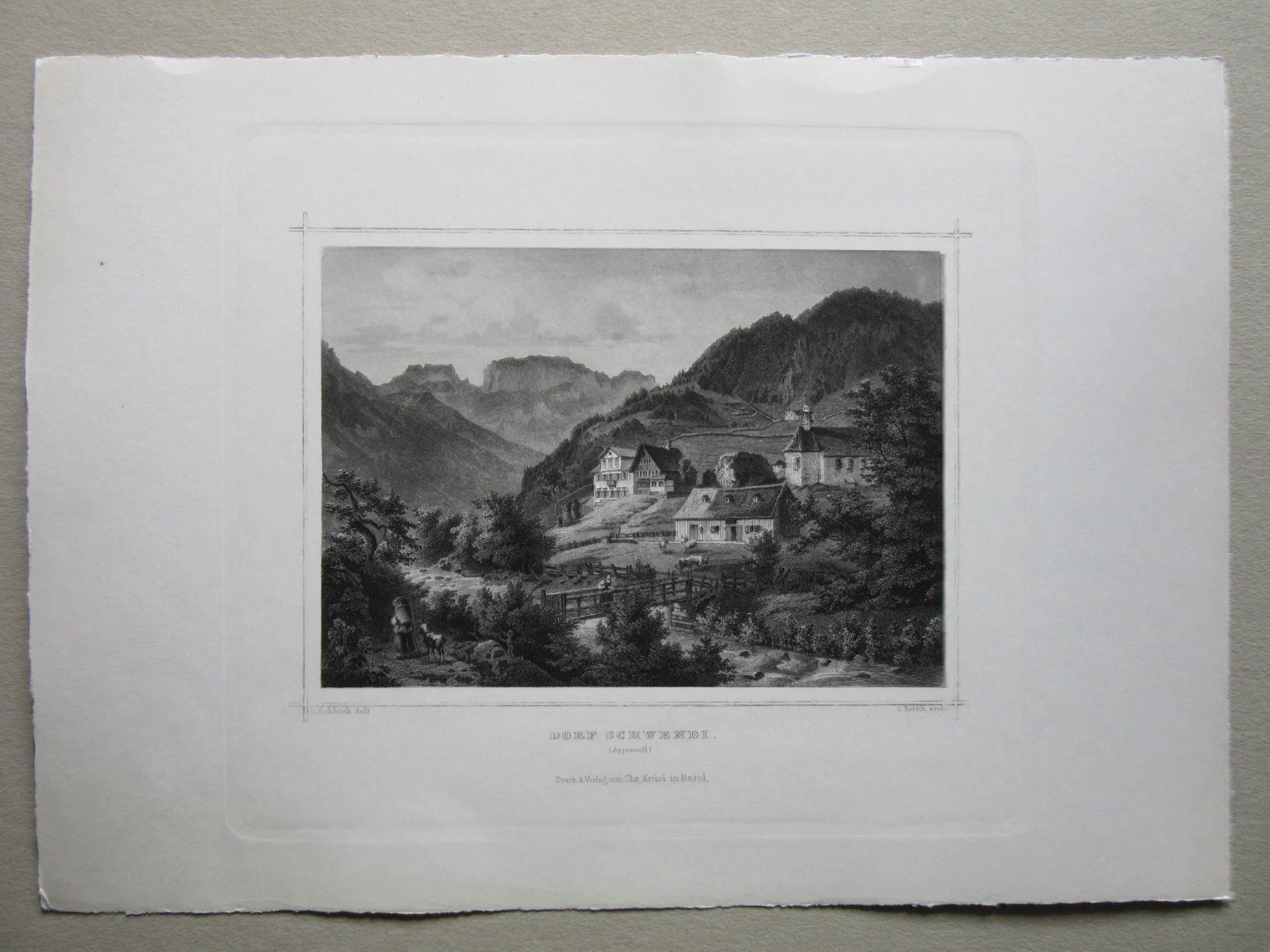 Stiche: DORF SCHWENDI  STAHLSTICH – Gebraucht aus Gersau von grafik-kunst 1