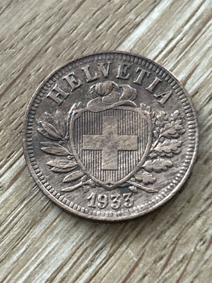 Tutti le monete: 2 Rappen 1933 – Usato da Sattel venduto da usch6417