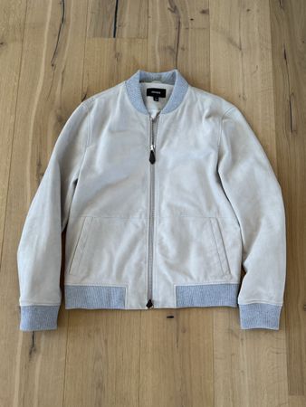 Graue Reiss Bomberjacke aus Wildleder