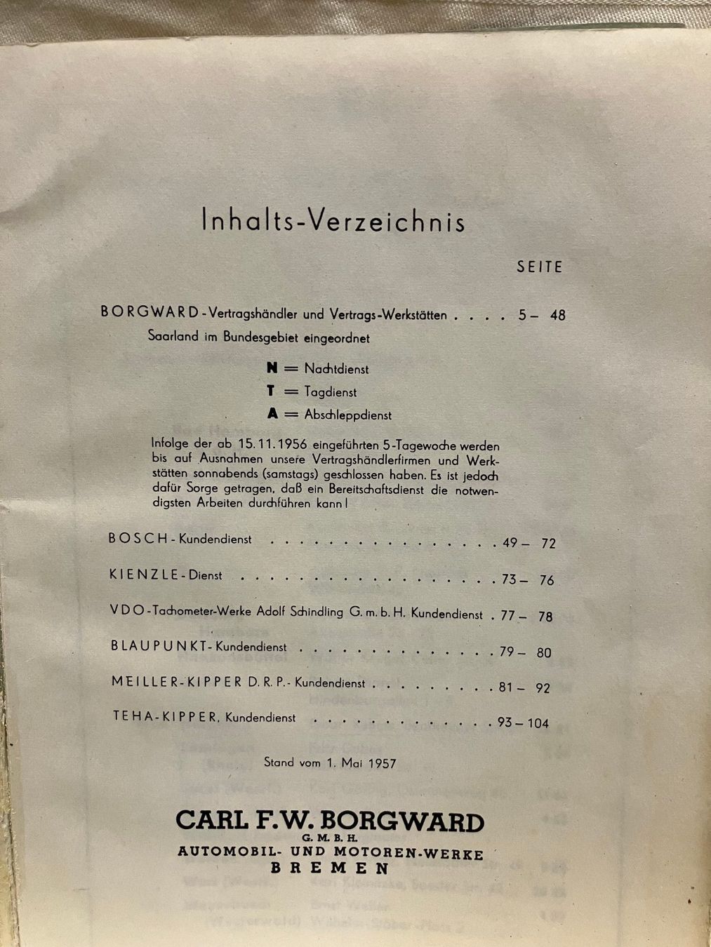 Libri: BORGWARD Kundendienstwerkstätten Text lesen – Usato da Pfäffikon ZH venduto da Einarrolf 2