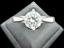 Solitär 0.82c Diamant Ring 18k Weissgold Grösse 53.5 *S2236