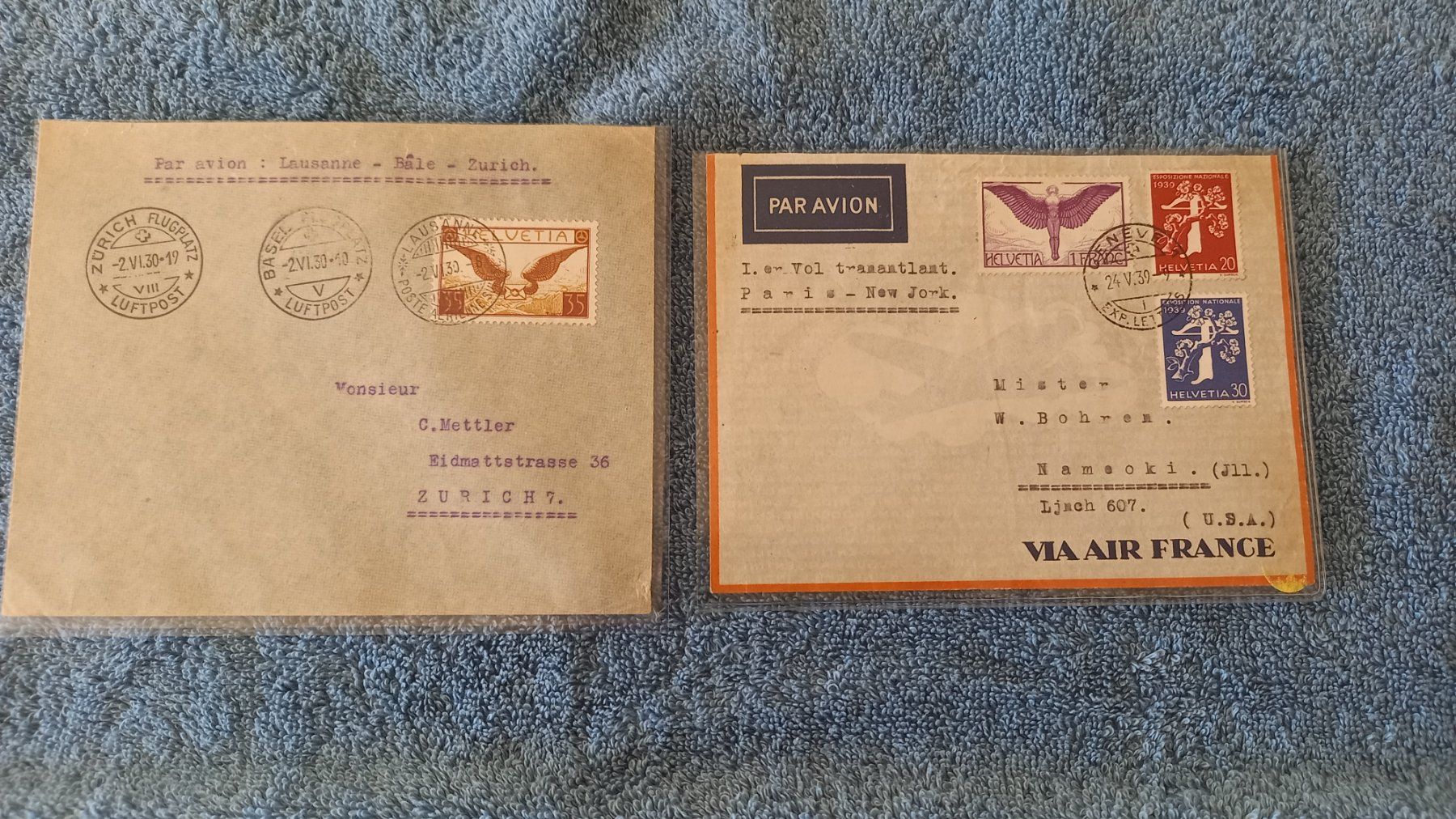 Tutti i francobolli: 9)  2 Tolle Flugpostbriefe  1939 – Usato da Horw venduto da Onurb008
