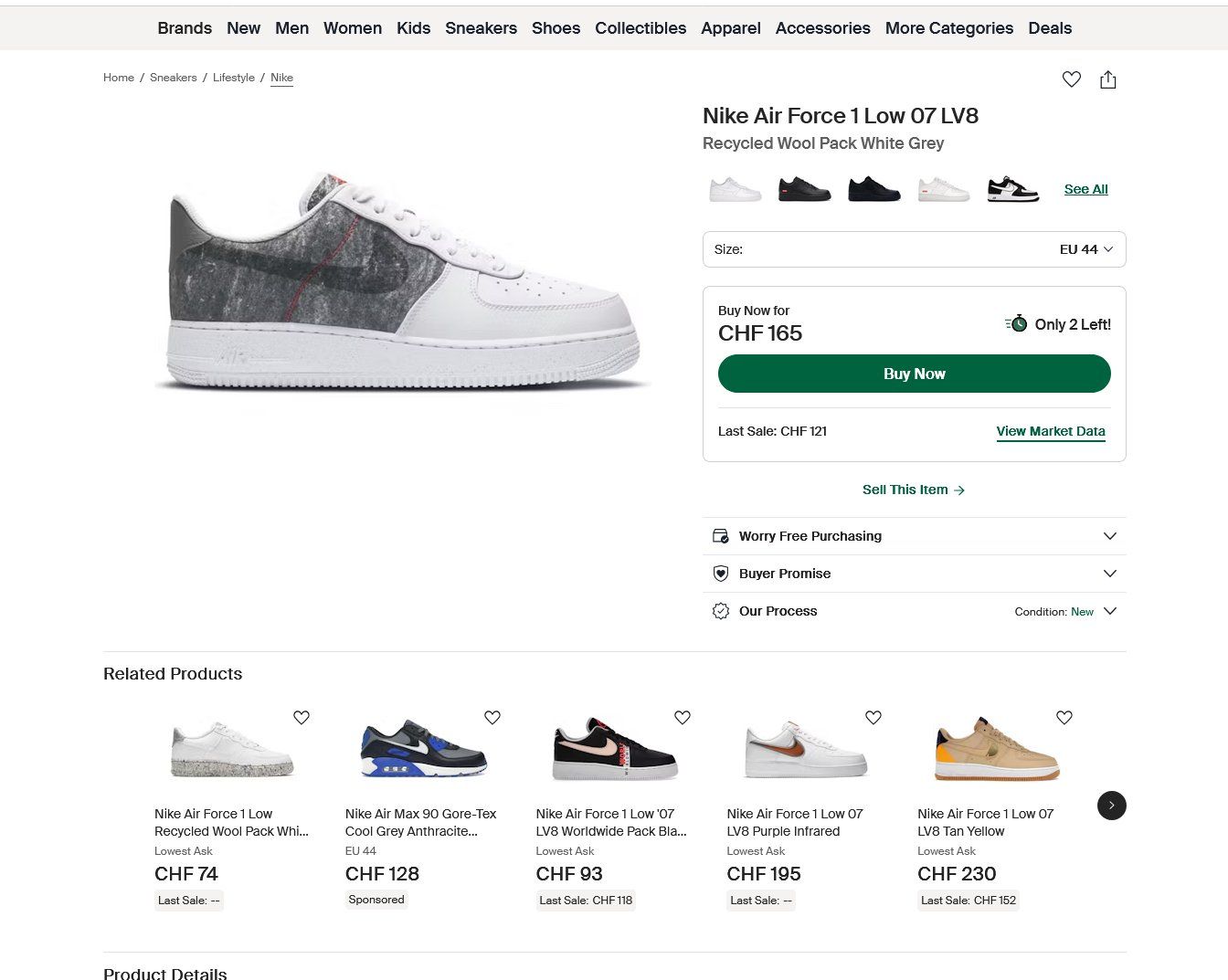 Nike Scarpe da uomo: Nike Air Force 1 Recycled Wool Pack - White Light Smoke Grey – Nuovo e nell'imballaggio originale da Genève venduto da dorco 7