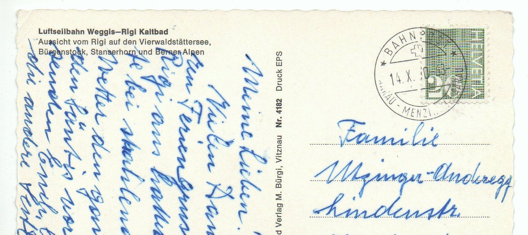 Cartes postales: WEGGIS-RIGI Luftseilbahn – D'occasion à Jona par philajona 1