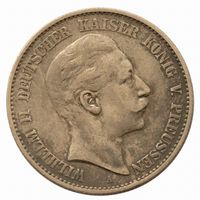 Königreich Preussen 2 Mark 1896 Kaiser Wilhelm II. Silber