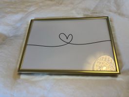 Poster Bild mit Herz und Gold Rahmen 