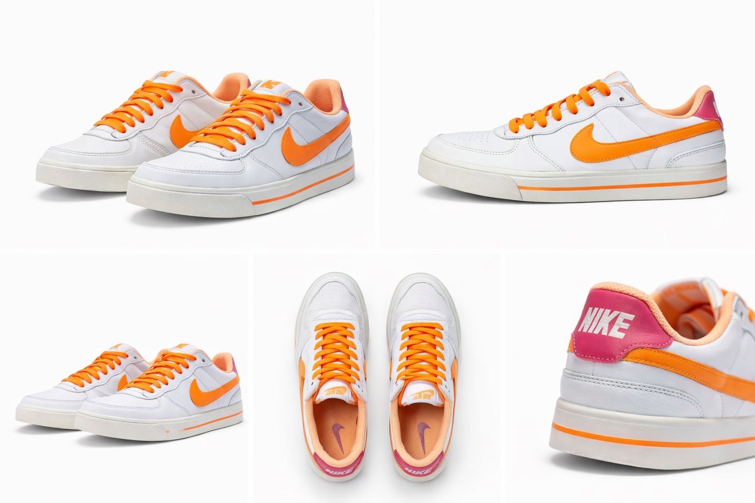 Nike Damenschuhe: Nike Sneaker Damen 37,5 Weiss/Orange – Gebraucht aus Wilen b. Wollerau von csp.social