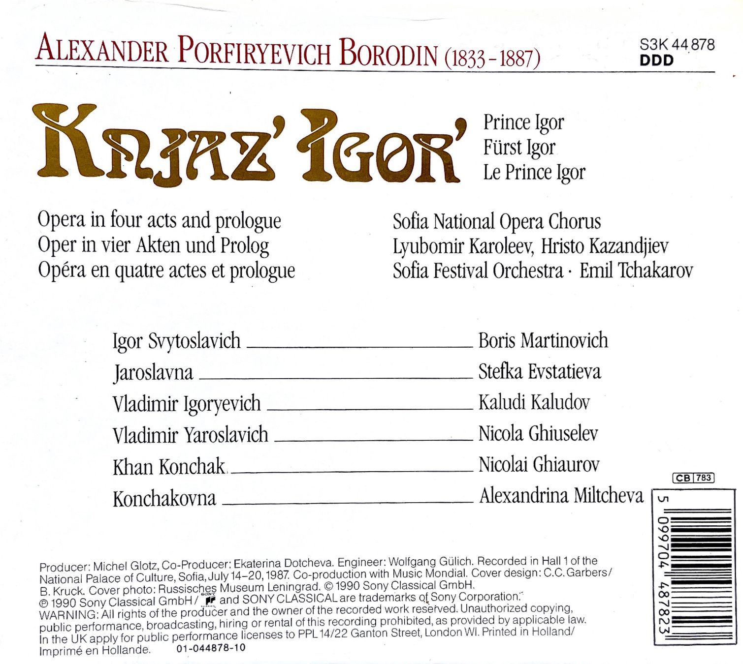 CD: 3 CDs Borodin - Prince Igor • Fürst Igor • Oper-Boxset – Usato da Luzern venduto da Lycka 1