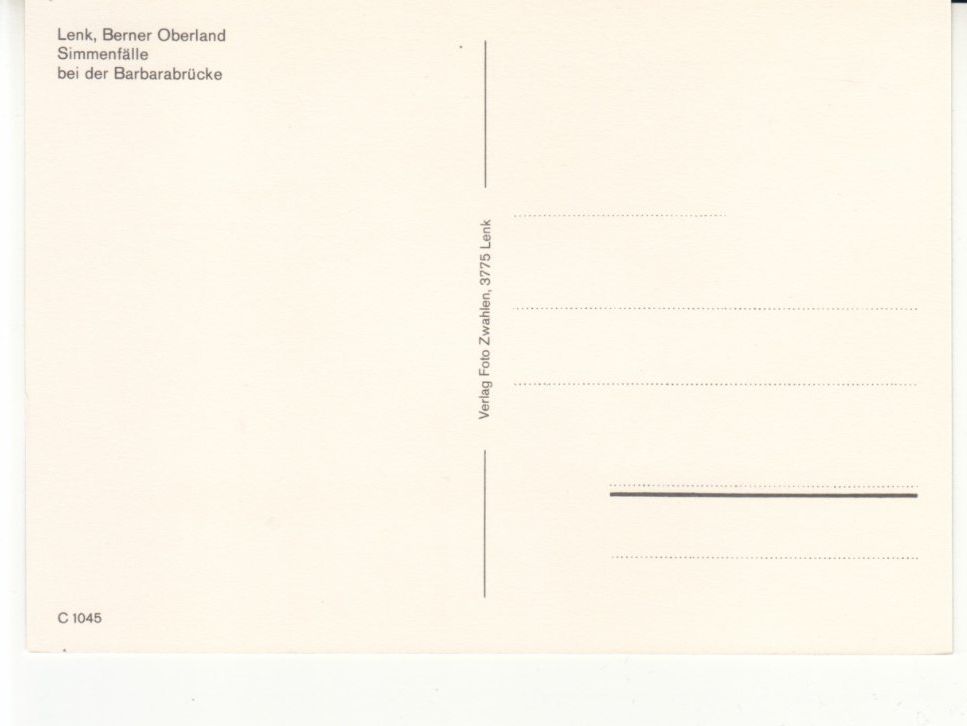 Ansichtskarten: Lenk Simmenfälle ca. 1970 – Gebraucht aus Bürglen TG von StampGraf 1