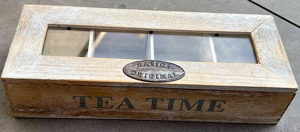 Sonstiges für Haushalt & Wohnen: Dekorative Teebox, Holz mit Glasdeckel Vintage/Shabby Chic – Gebraucht aus Mels von Ralf-dp8t