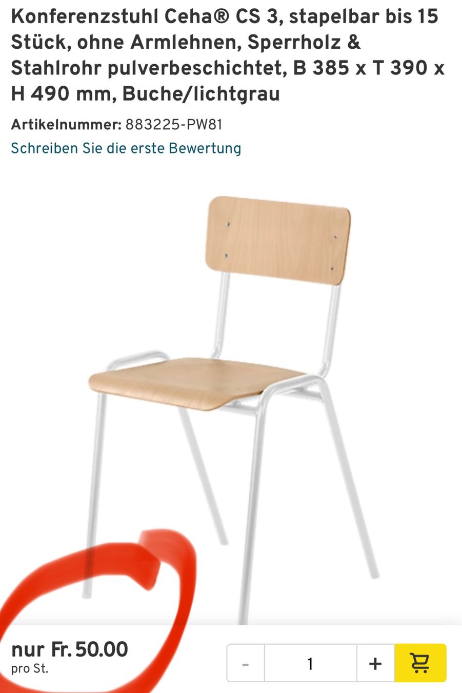 Sedie: 4 Stk. neue Stühle – Nuovo (secondo la descrizione) da Necker venduto da liq24 8