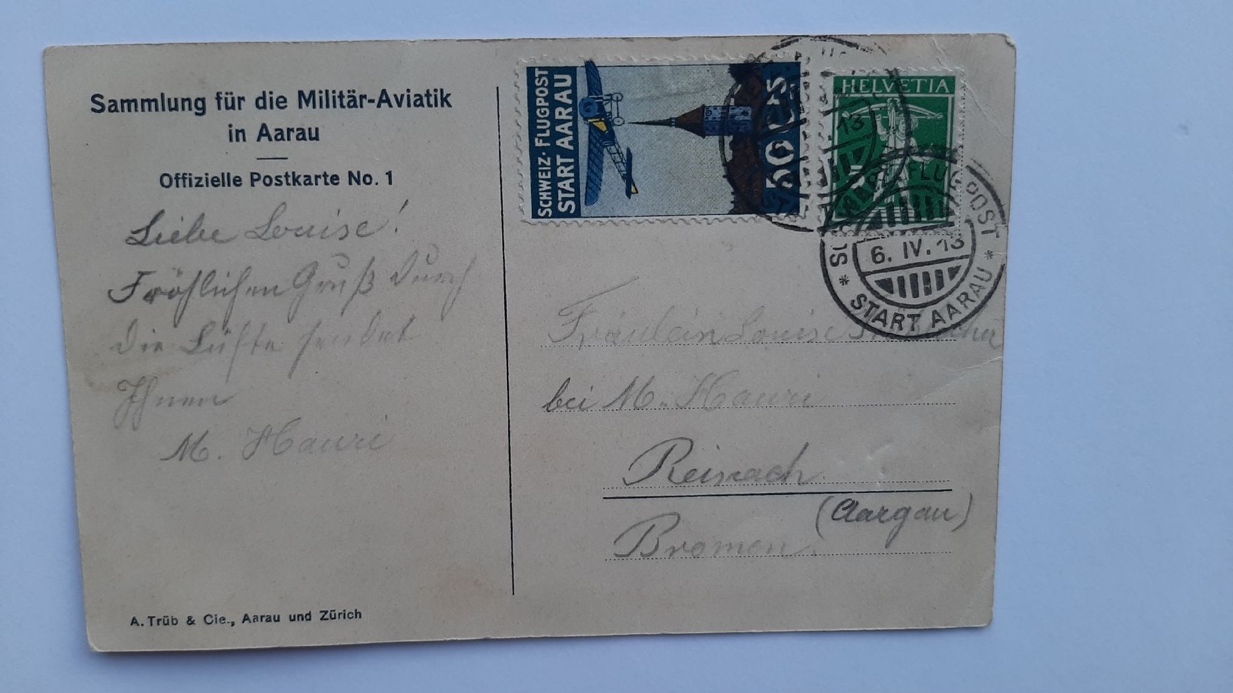 Ansichtskarten: Flugtag in Aarau 1913 – Gebraucht aus Lausanne von 55michel 1