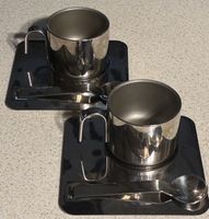 Tassenset mit Löffel Edelstahl 18/10 Made in Italy guter Zus