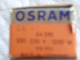 OSRAM Halogen Lampe 230V 1250W, neu, ungebraucht, Rarität!