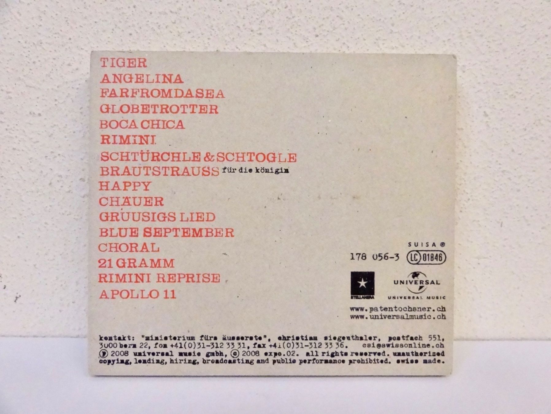 CDs: CD PATENT OCHSNER / THE RIMINI FLASHDOWN – Neu (gemäss Beschreibung) aus Kerzers von djstarsky73 1