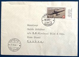 1944 Schweiz Flugbrief F40 Zürich - Genève