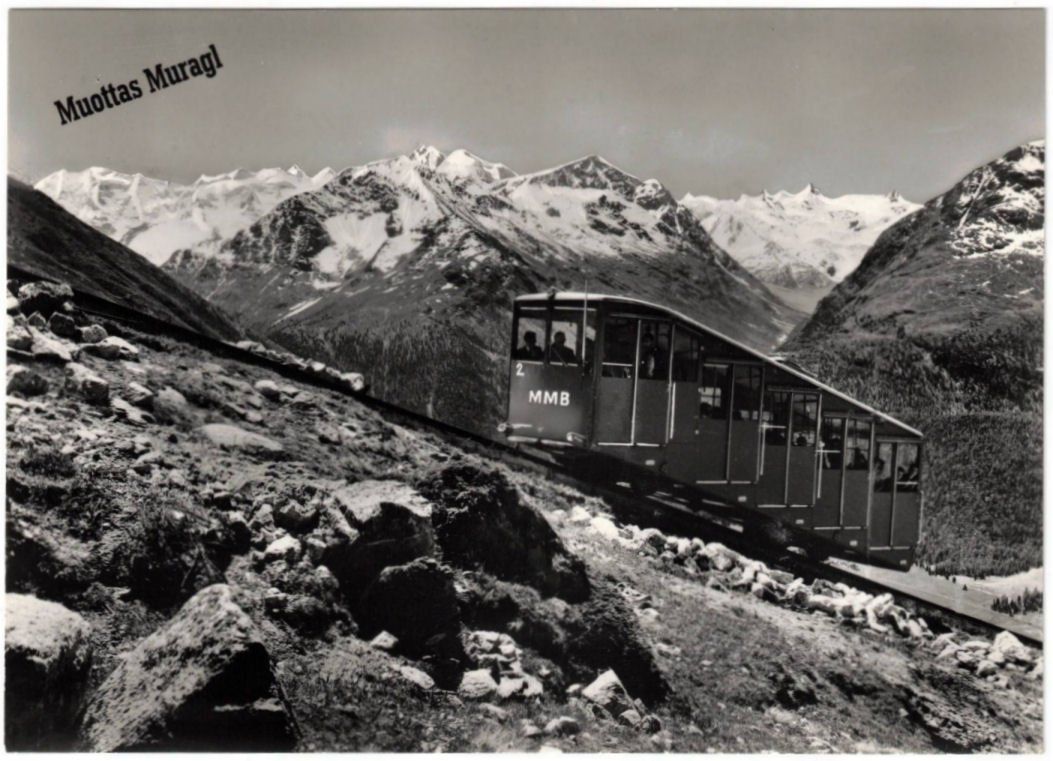 Ansichtskarten: St. Moritz - Standseilbahn Muottas Muragl – Gebraucht aus Binningen von Mountainrider