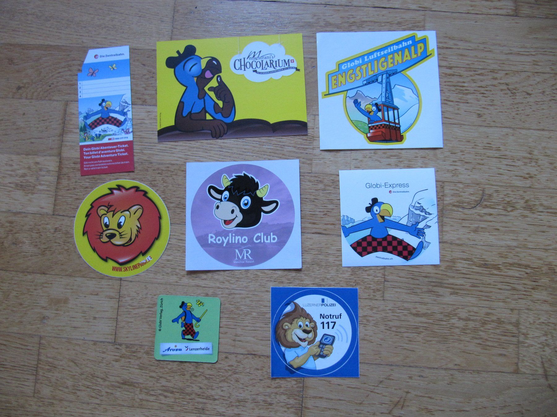 Sammelbilder & Trading cards: Globi - Postkarten Globi-Karten Sticker, 8-teilig, Löwe – Neu (gemäss Beschreibung) aus Würenlos von Carabella0