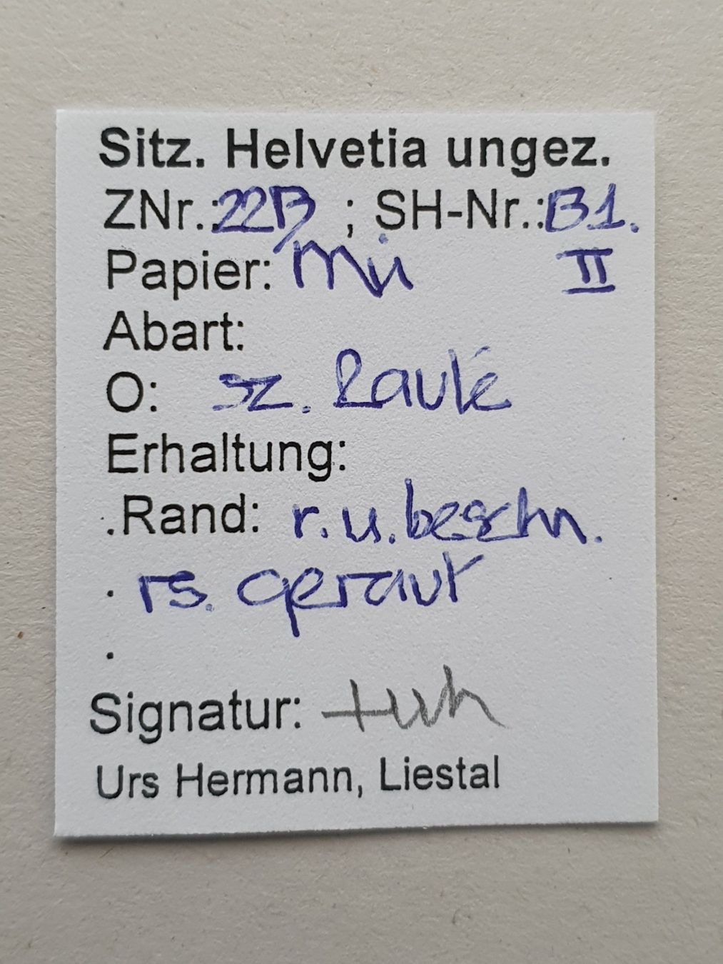 Tutti i francobolli: Strubel 22B Mit Befund Kat. 260.- – Usato da Balgach venduto da SIMEON27 2