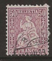 1881 : Sitzende Helvetia Nr. 51 (Faserpapier) : KP 800.--