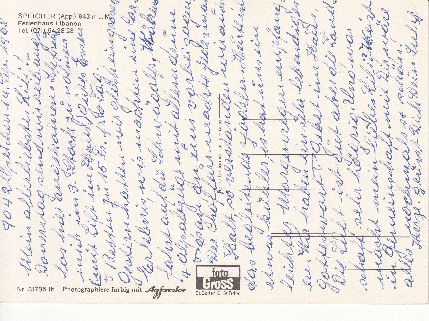 Cartoline postali: Speicher Libanon 1968 – Usato da Bürglen TG venduto da StampGraf 1