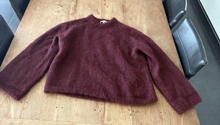 & Other Stories Pullover Mohair Wolle Bordeaux Grösse S