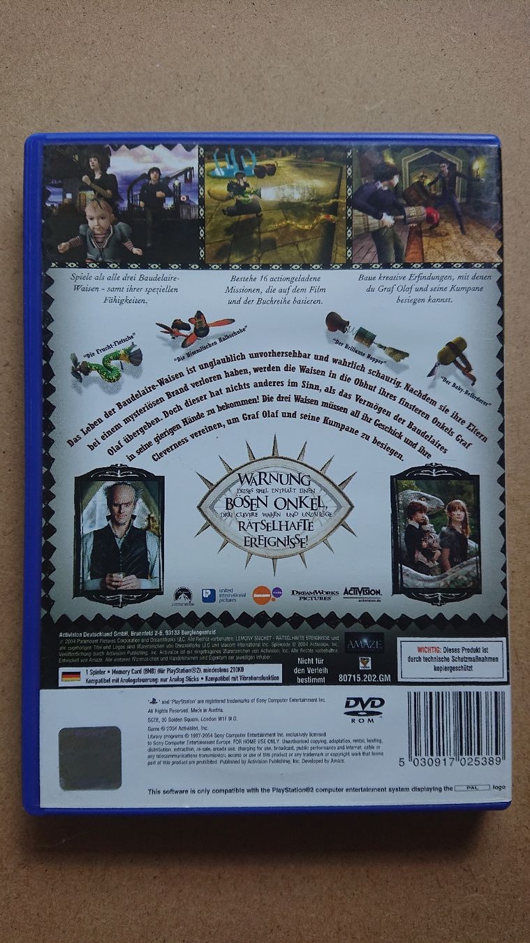 Jeux: Lemony Snicket - Rätselhafte Ereignisse PS2 -  – D'occasion à Chur par FreakofRarity 1