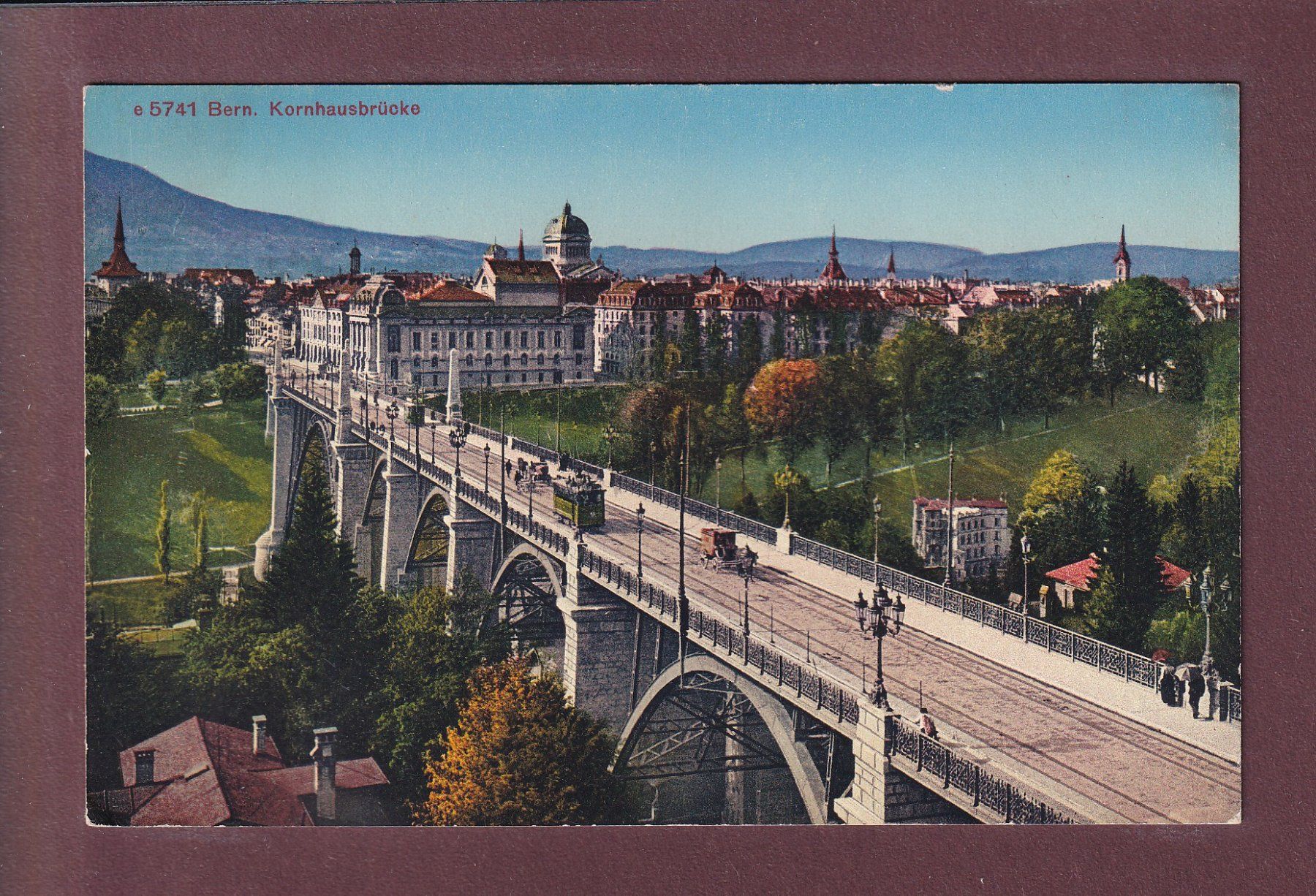 Ansichtskarten: BERN - Kornhausbrücke - Tram - 1916 – Gebraucht aus Pully von nicecards
