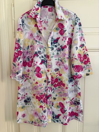 Wunderschöne Longbluse Leinen Gr 44