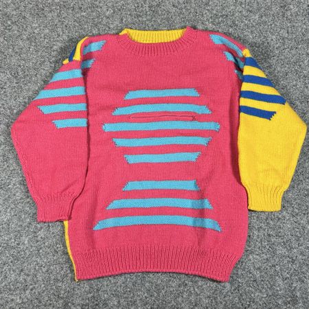 1990s knit M/L wool hand made 