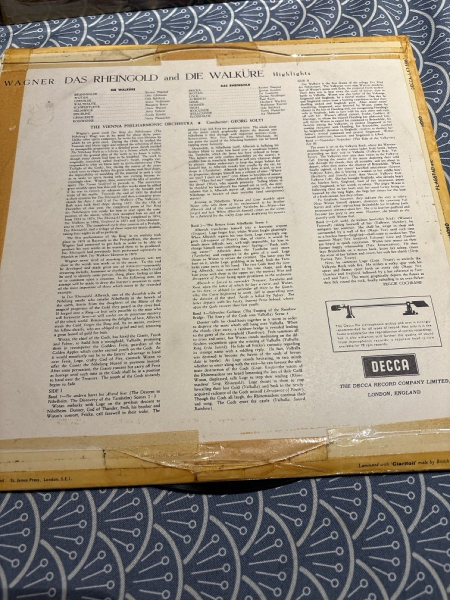 Schallplatten: Disque Vinyle Wagner Rheingold Walküre Decca Mono – Gebraucht aus Ste-Croix von choupy60 1