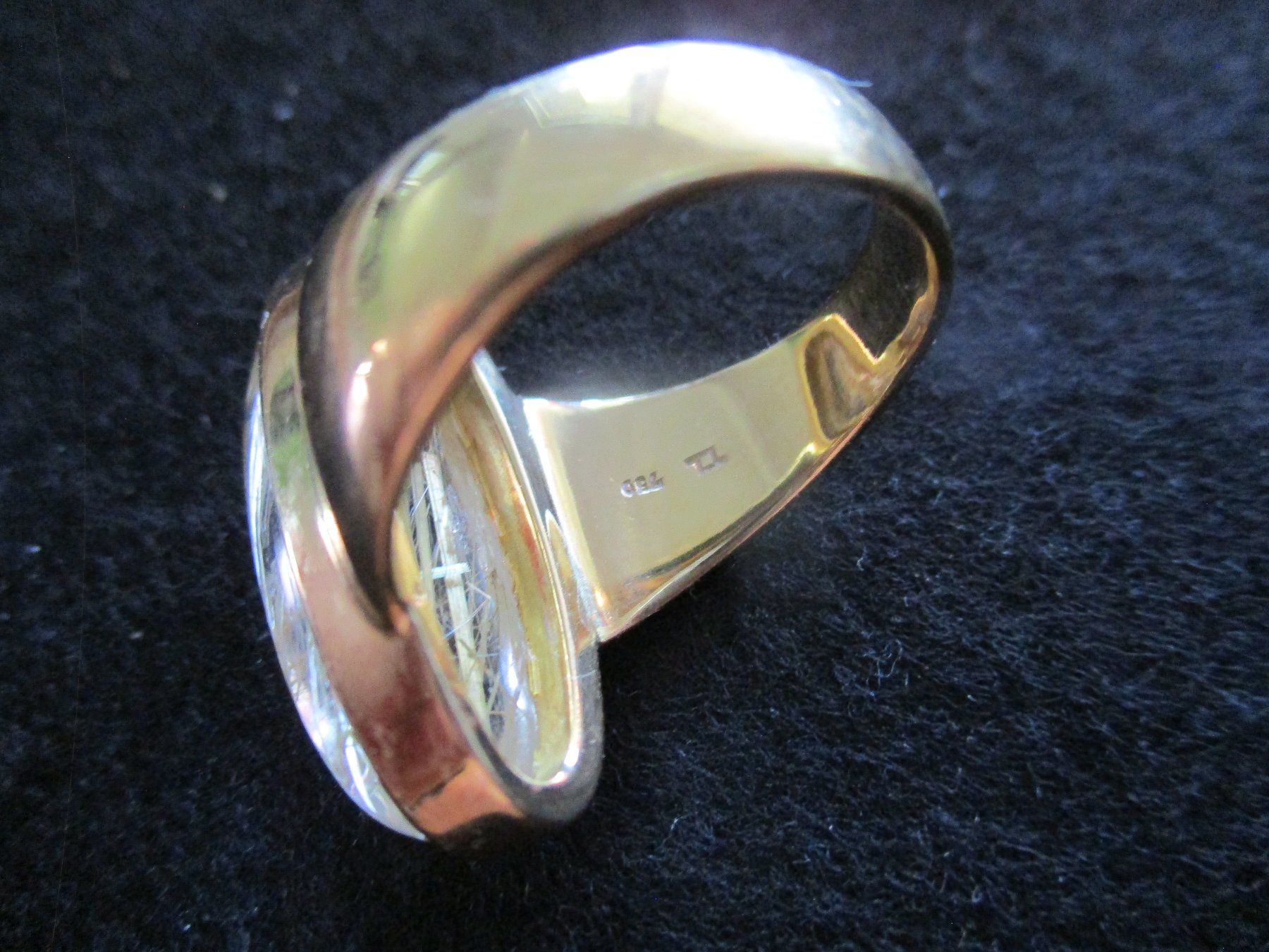 Bagues: Ring Gold 750 mit Rutilquarz Oval NEU – Neuf (Voir description) à Wil SG par garou40 2