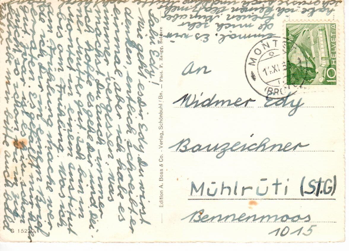 Ansichtskarten: Institut Marini, Montet Broye – Gebraucht aus Wolhusen von Curver9 1