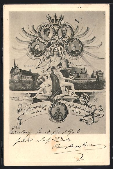 Cancelleria postale: Nürnberg, 50 jähriges Jubiläum 1902 d – Usato da Berlin venduto da bartko-reher