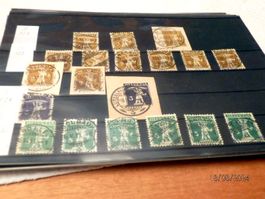 Steckkarte mit 19 Vollstempel, Tellknaben ZNr.123, 124, 125