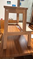 Tritthocker Holz hell 2 Stufen gebraucht