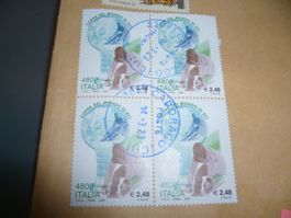 4er Briefmarken Italia Ski Welt Cup+Sacra Spina Andria Bari
