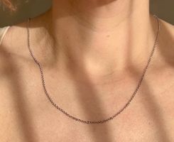 Kette 45cm Halskette 925 Silber rhodiniert fein Ankerkette