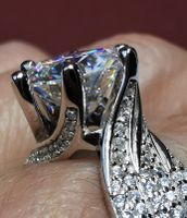 Bague argent avec diamant de moissanite de 3 ct certifié GRA