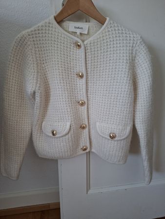 Cardigan Ba&Sh Laine Alpaga crème doré boutons chic T1 S