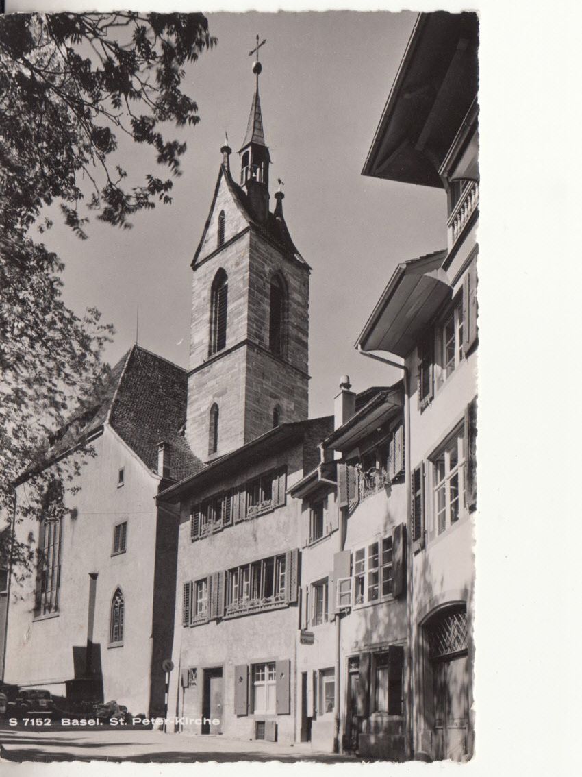 Ansichtskarten: Basel St. Peter 1955 – Gebraucht aus Bürglen TG von StampGraf
