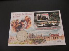 Münzbrief Alderney 2 Pounds 1995 - Return of the Islanders